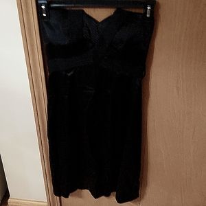BCBG maxamazira below the knee black satin dress.